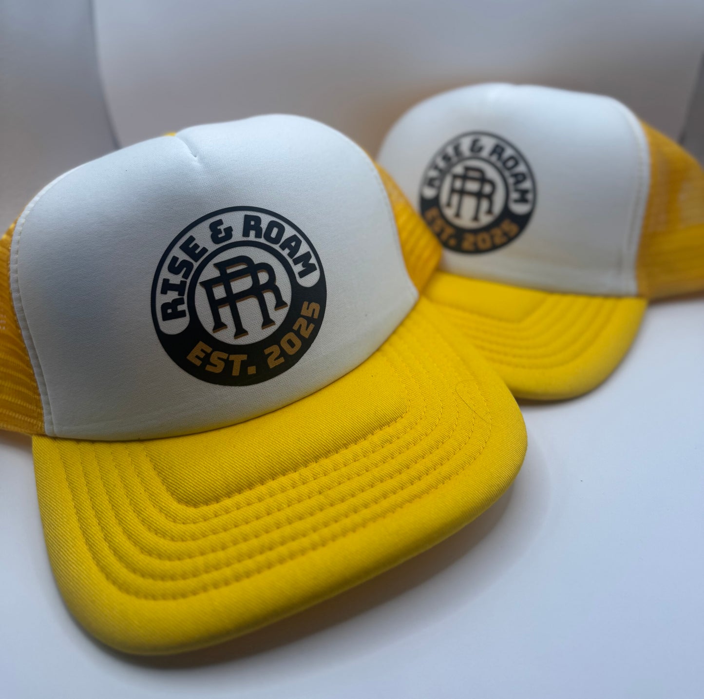 Rise & Roam Brand - Classic Logo Pressed Trucker SnapBack
