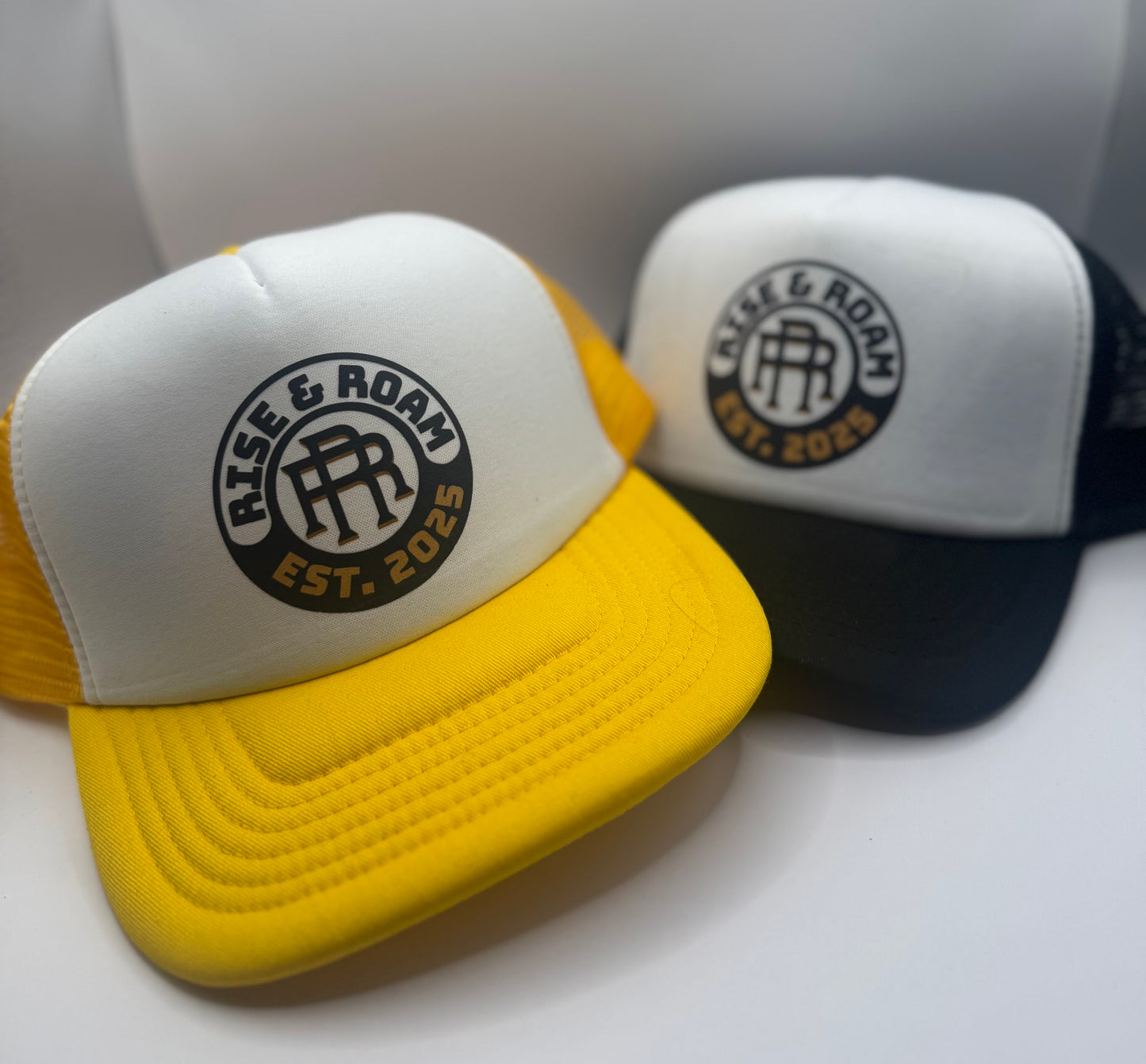 Rise & Roam Brand - Classic Logo Pressed Trucker SnapBack