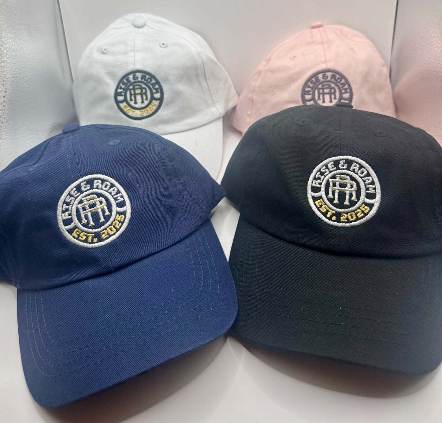 Rise & Roam Brand - Classic Logo Dad Caps.