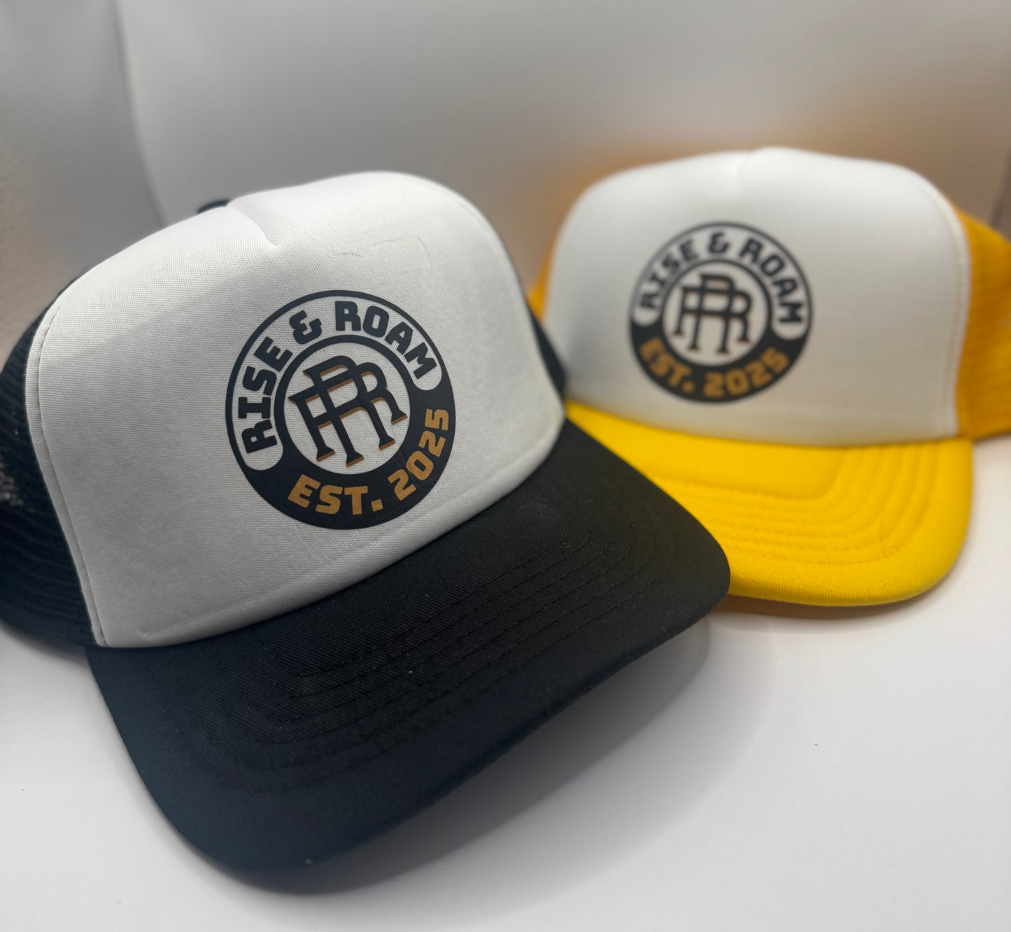 Rise & Roam Brand - Classic Logo Pressed Trucker SnapBack