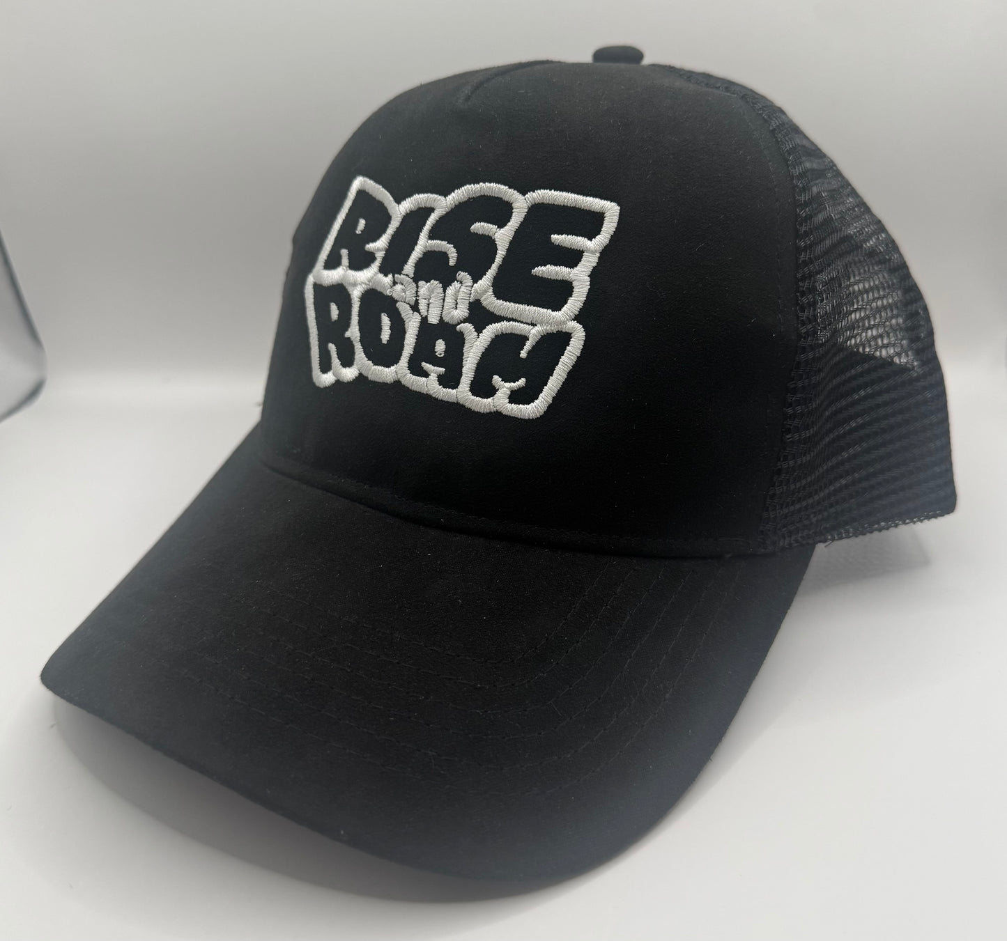 Rise & Roam Brand - Black Suede “To Busy on the Rise Trucker Cap.