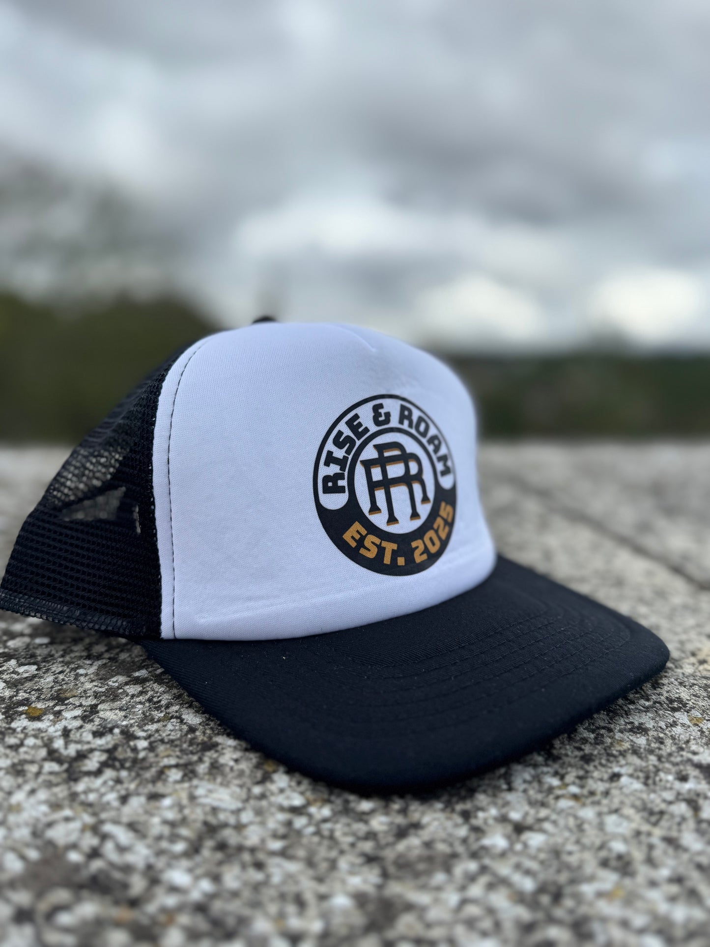Rise & Roam Brand - Classic Logo Pressed Trucker SnapBack