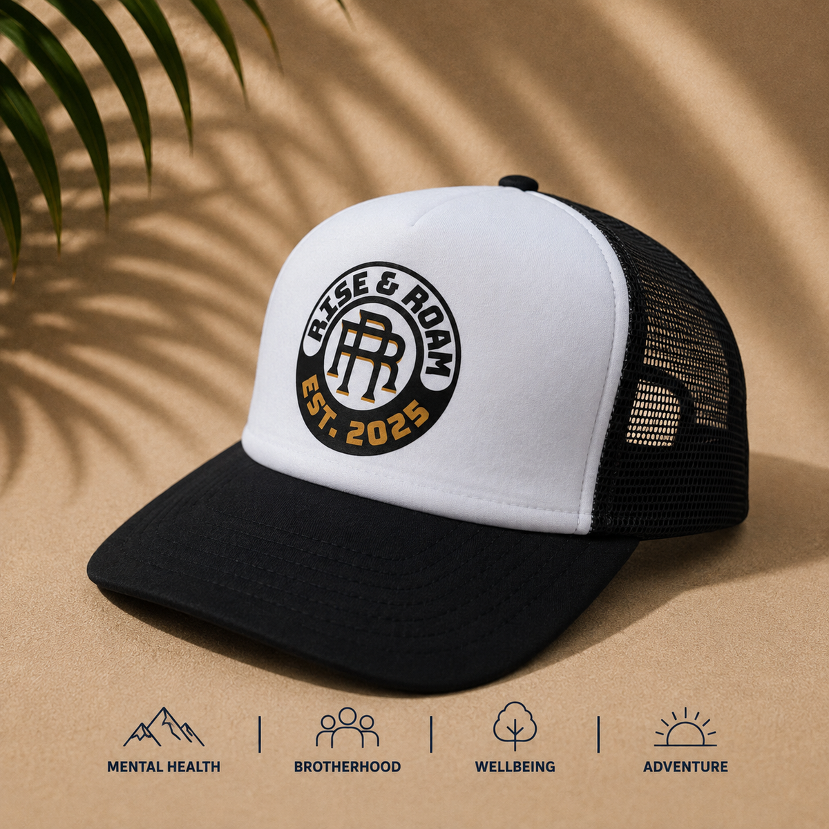 Rise & Roam Brand - Classic Logo Pressed Trucker SnapBack