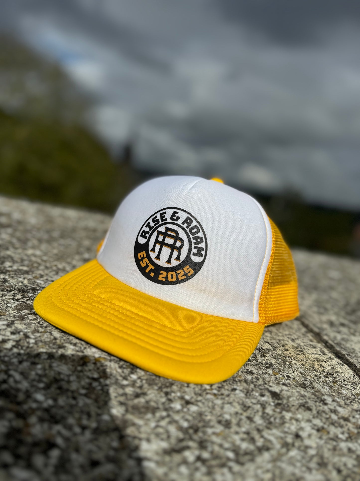 Rise & Roam Brand - Classic Logo Pressed Trucker SnapBack