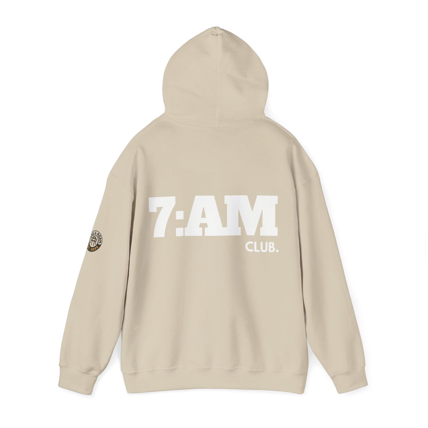 7 AM Club x Rise & Roam Brand Unisex Heavy Blend Hoodie.