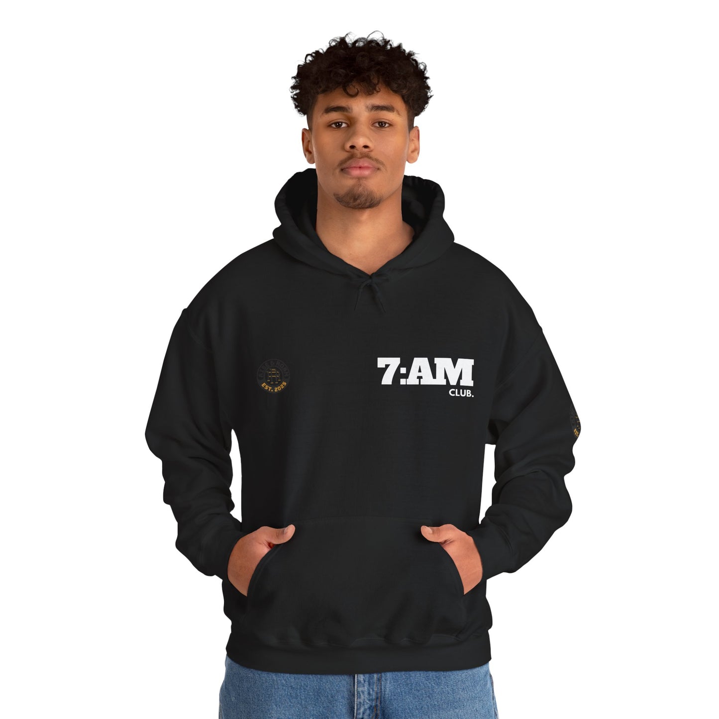 7 AM Club x Rise & Roam Brand Unisex Heavy Blend Hoodie.