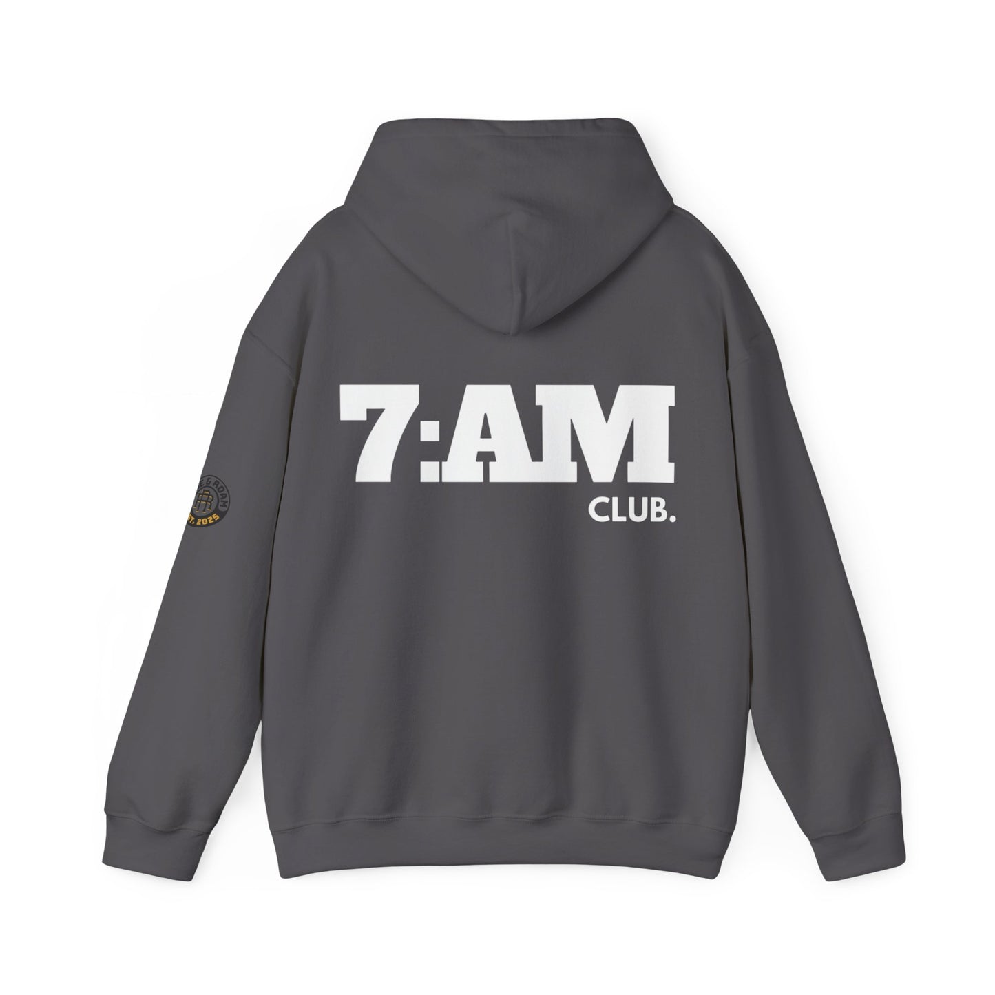 7 AM Club x Rise & Roam Brand Unisex Heavy Blend Hoodie.