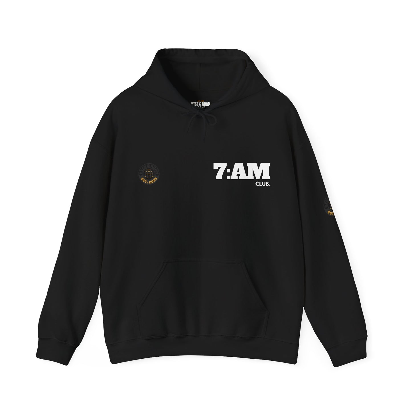 7 AM Club x Rise & Roam Brand Unisex Heavy Blend Hoodie.