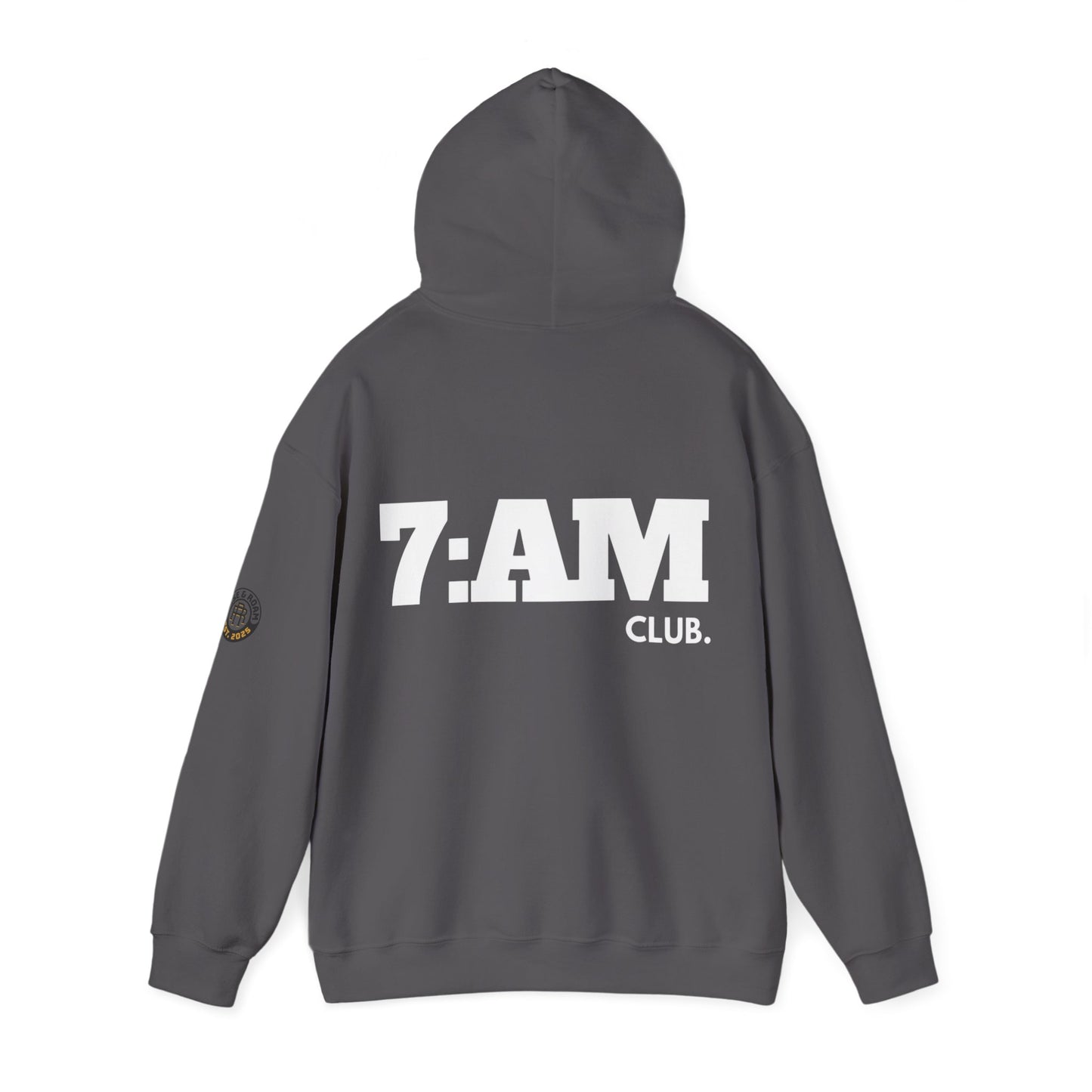 7 AM Club x Rise & Roam Brand Unisex Heavy Blend Hoodie.