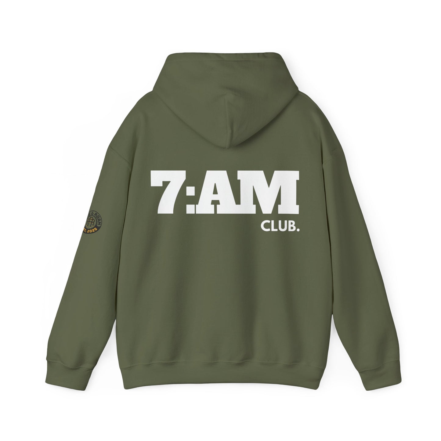 7 AM Club x Rise & Roam Brand Unisex Heavy Blend Hoodie.