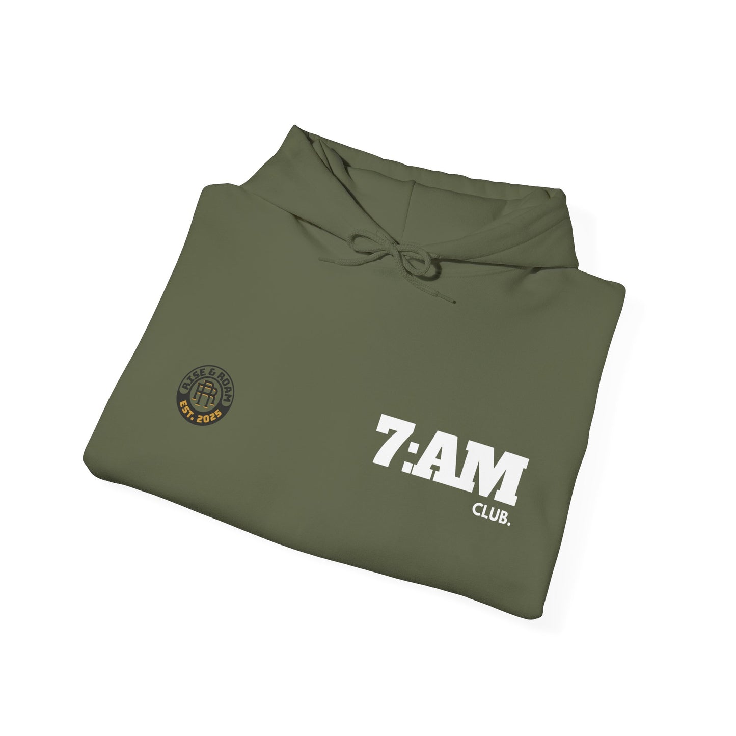 7 AM Club x Rise & Roam Brand Unisex Heavy Blend Hoodie.