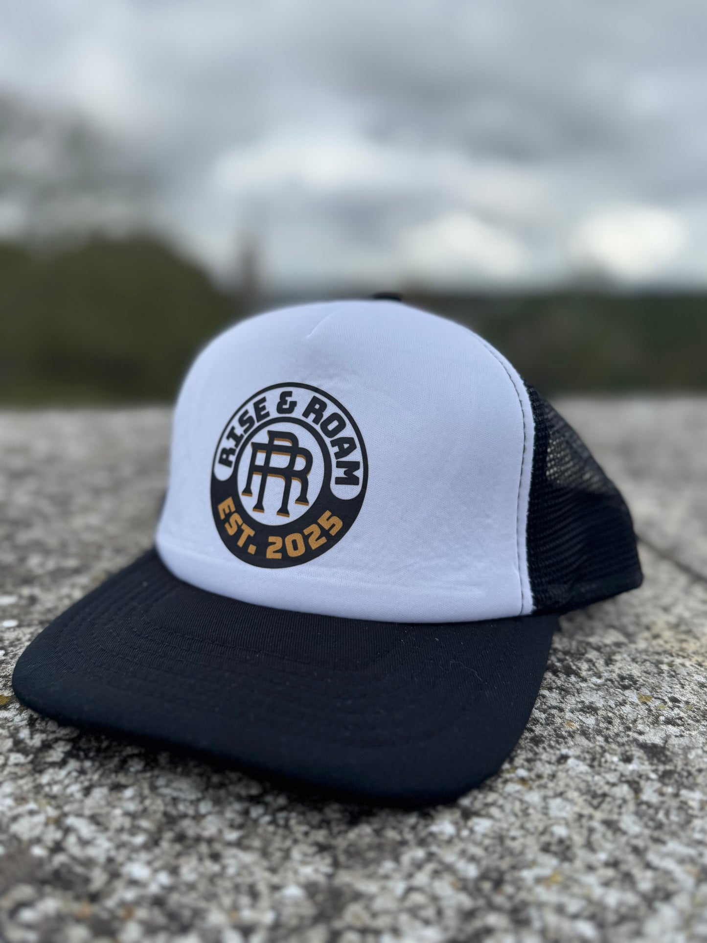 Rise & Roam Brand - Classic Logo Pressed Trucker SnapBack