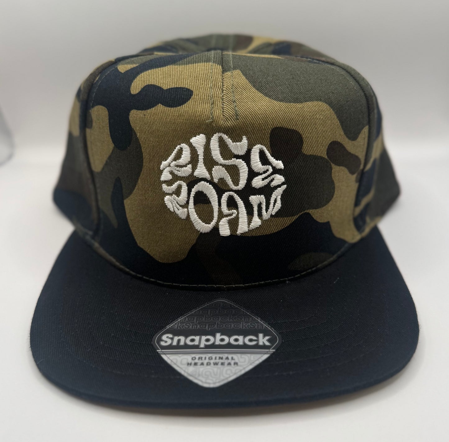 Rise & Roam Brand - Camo Squiggle SnapBack Cap.