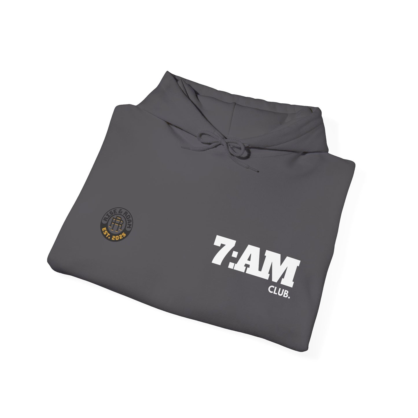 7 AM Club x Rise & Roam Brand Unisex Heavy Blend Hoodie.
