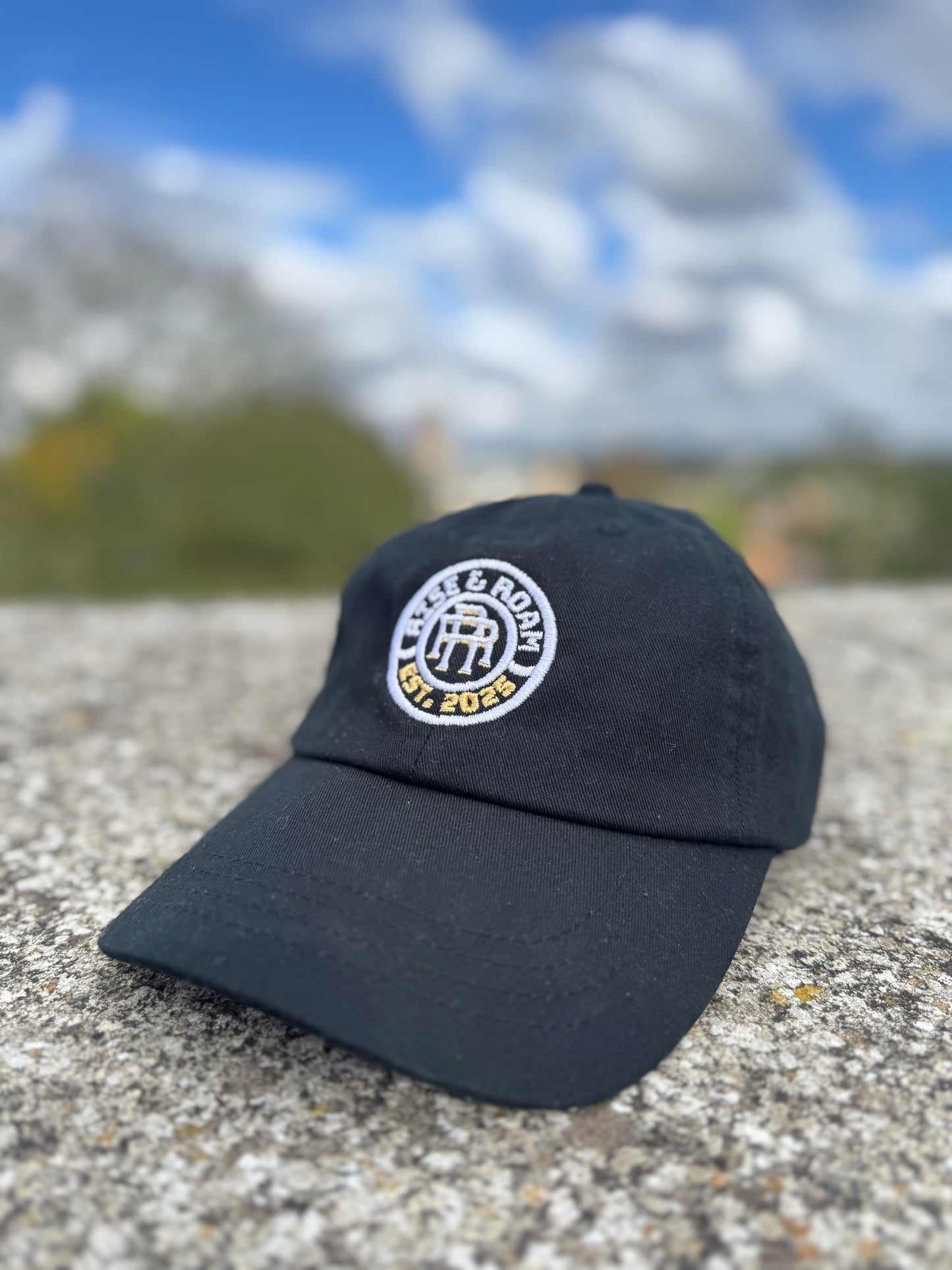 Rise & Roam Brand - Classic Logo Dad Caps.