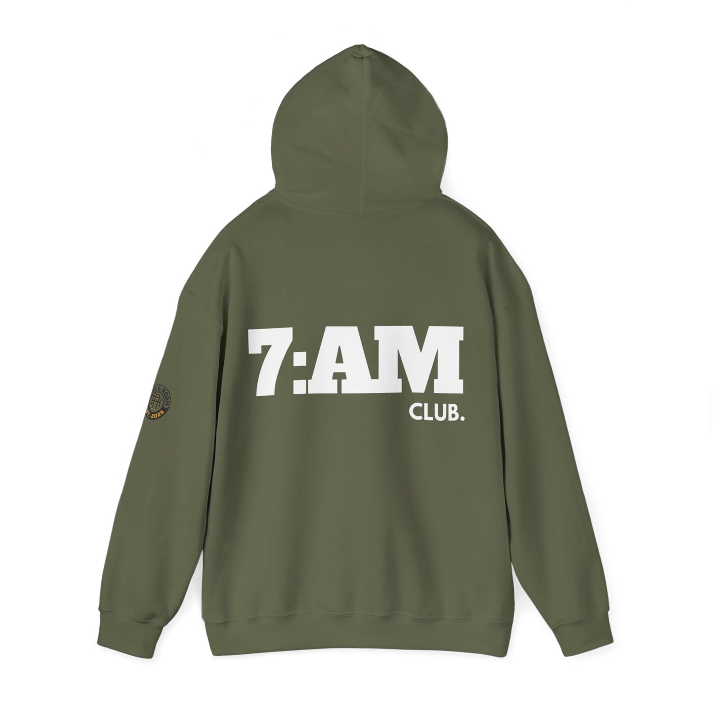 7 AM Club x Rise & Roam Brand Unisex Heavy Blend Hoodie.