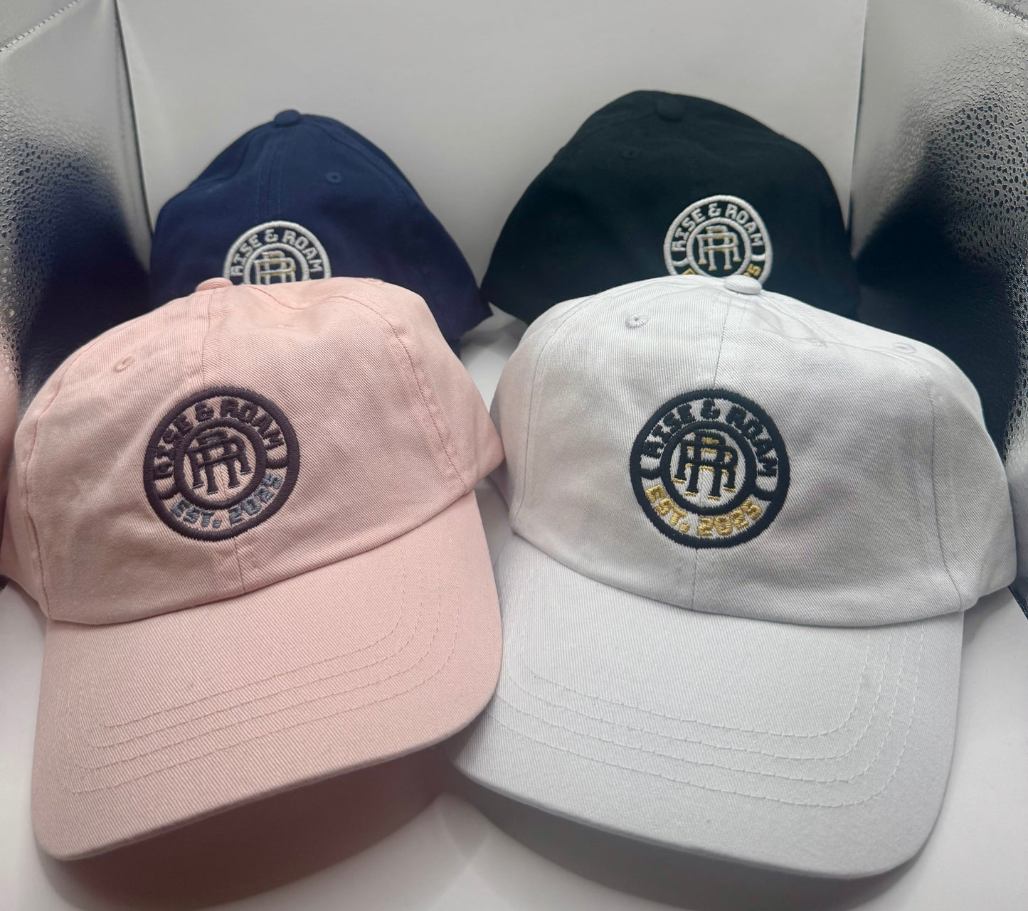 Rise & Roam Brand - Classic Logo Dad Caps.