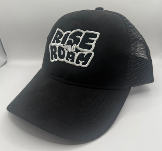 Rise & Roam Brand - Black Suede “To Busy on the Rise Trucker Cap.