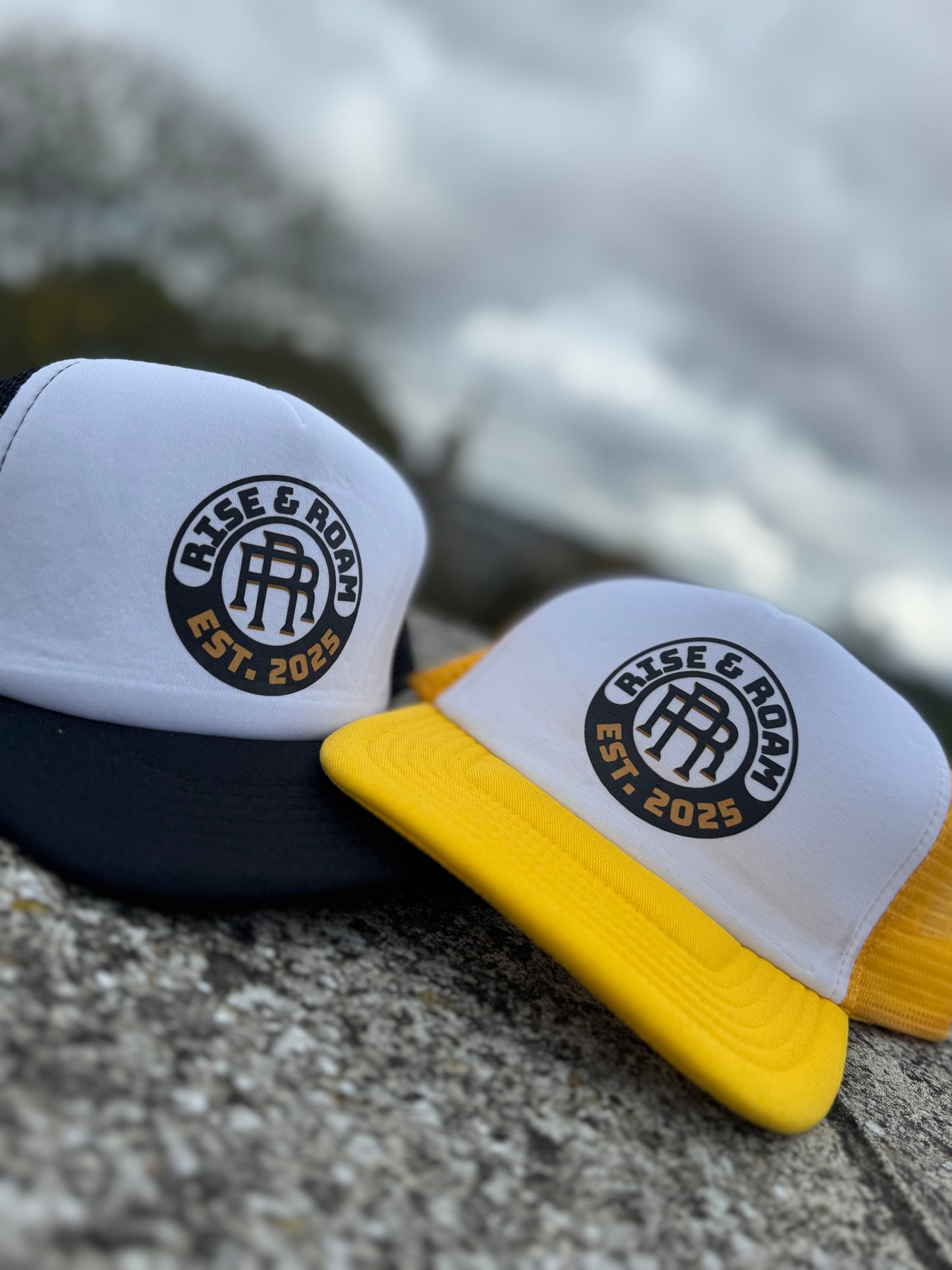 Rise & Roam Brand - Classic Logo Pressed Trucker SnapBack