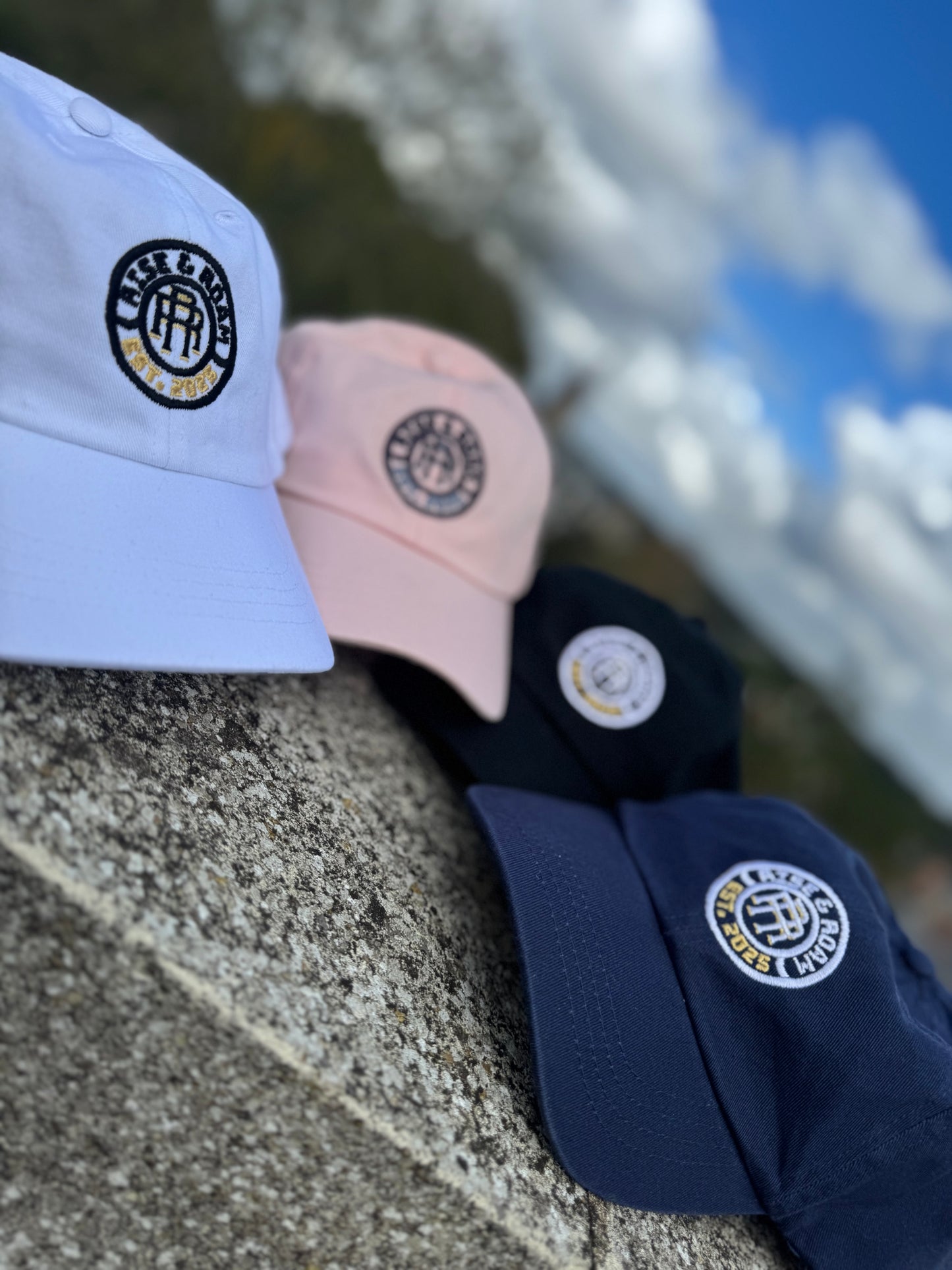 Rise & Roam Brand - Classic Logo Dad Caps.