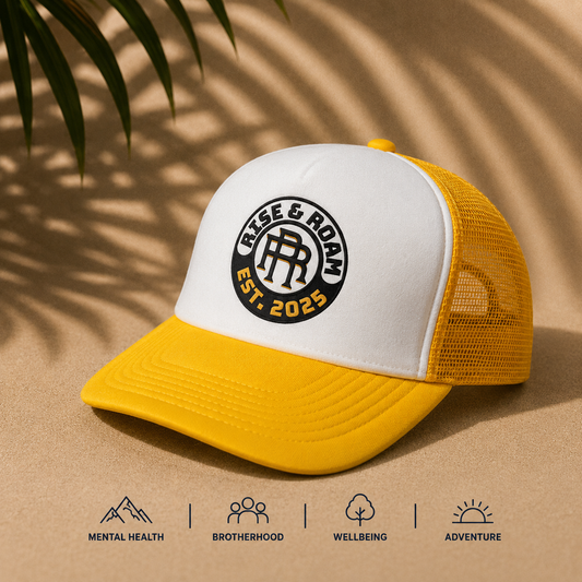 Rise & Roam Brand - Classic Logo Pressed Trucker SnapBack
