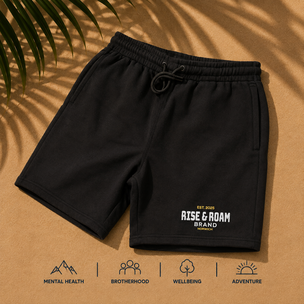 Rise & Roam Brand - Jogger Shorts.